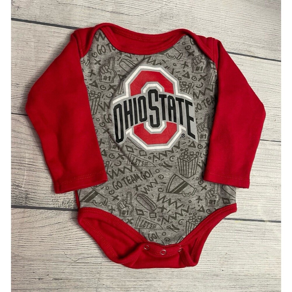 Ohio State Buckeyes Baby Onesie Bodysuit Clothes Outfit, Size 3-6 months